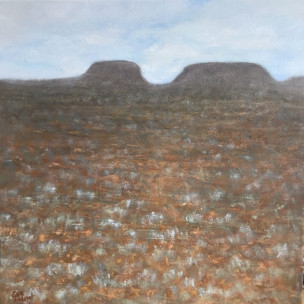 Breakaways Amongst Bluebush oil on canvas Sue Helmot Australian Artist