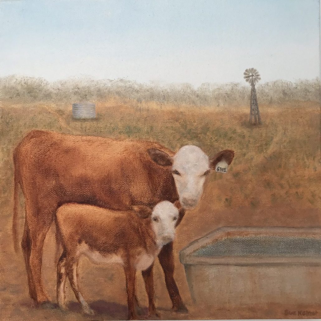 Cattle of the Rangelands Sue Helmot Australian landscape painter