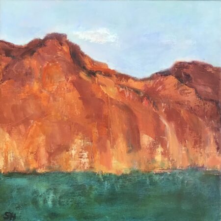 Coastal Cliffs Quobba, oil on canvas, 40 x 40 cm, Sue Helmot