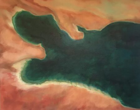 Exmouth Gulf From Above, oil on canvas, 100 x 80 cm, Sue Helmot