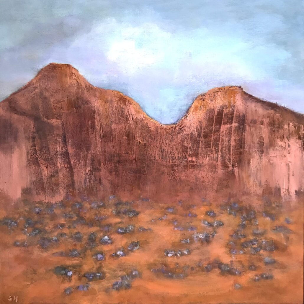 Timeless Land, oil on canvas, painting of the outback in Australia, Sue Helmot